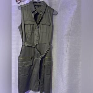 Zac & Rachel Olive Button-Front dress